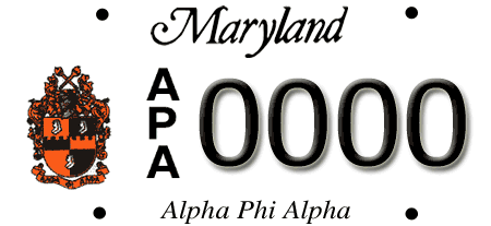 Alpha Phi Alpha Organizational License Plate - State of Maryland